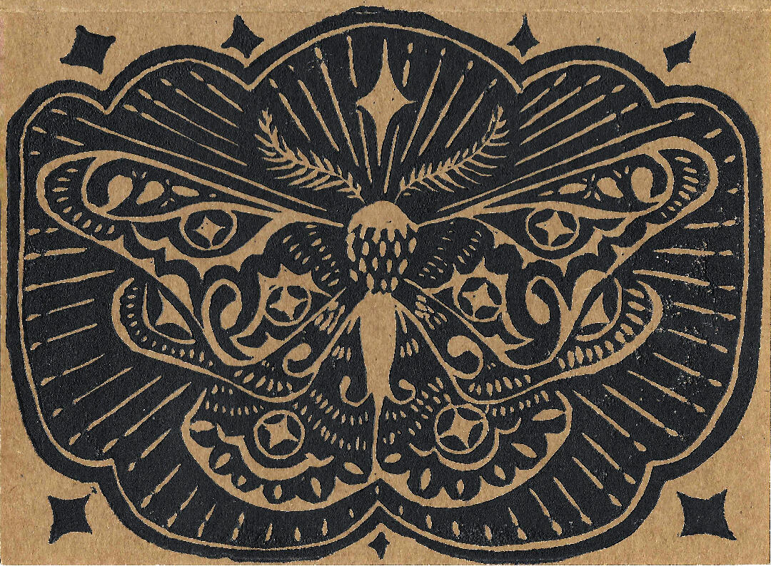 Moth Linocut